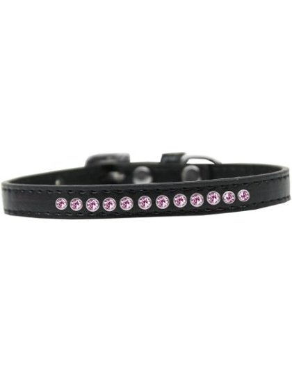 Light Pink Crystal Size 10 Black Puppy Collar