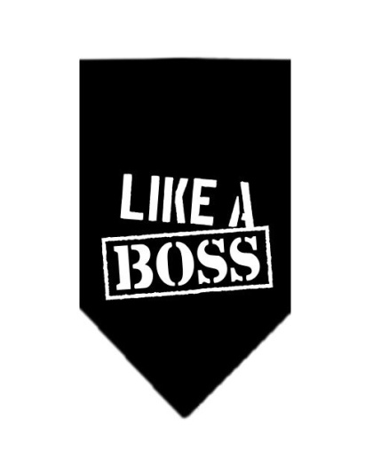 Like a Boss Screen Print Bandana Black Large