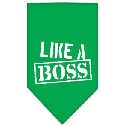 Like a Boss Screen Print Bandana Emerald Green Large