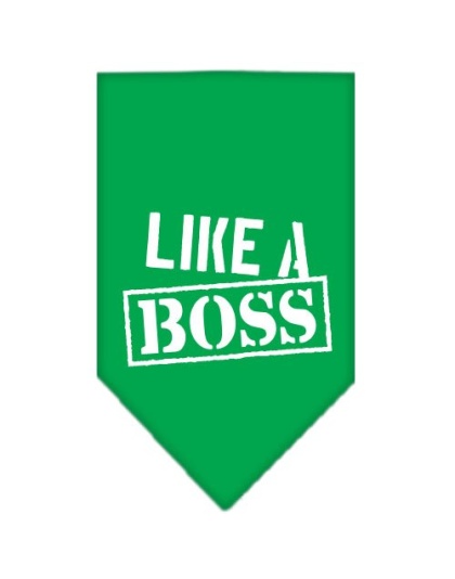 Like a Boss Screen Print Bandana Emerald Green Large