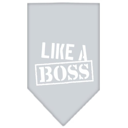 Like a Boss Screen Print Bandana Grey Large