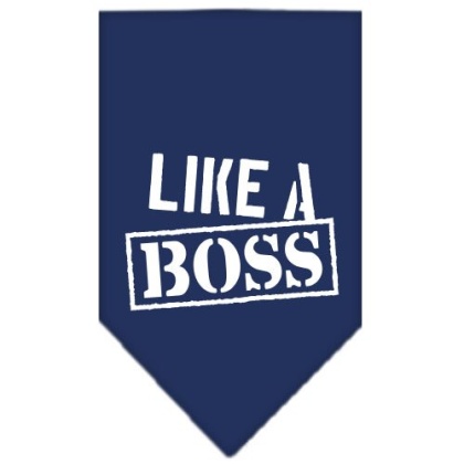 Like a Boss Screen Print Bandana Navy Blue large