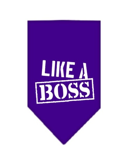 Like a Boss Screen Print Bandana Purple Large