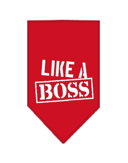 Like a Boss Screen Print Bandana Red Large