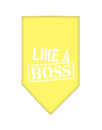 Like a Boss Screen Print Bandana Yellow Large