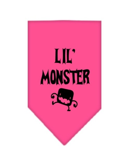 Lil Monster Screen Print Bandana Bright Pink Large