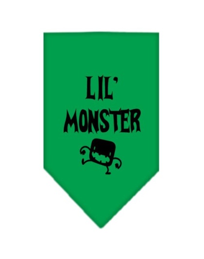 Lil Monster Screen Print Bandana Emerald Green Large