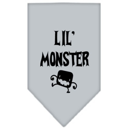 Lil Monster Screen Print Bandana Grey Large