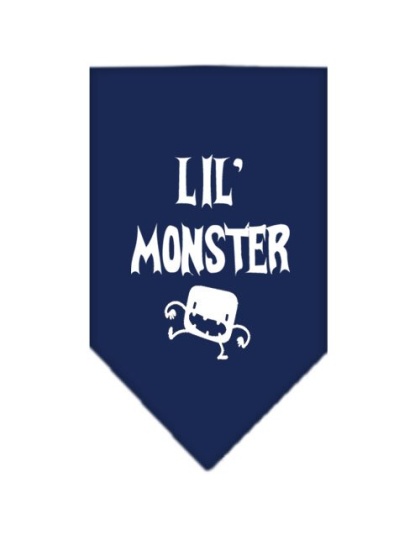 Lil Monster Screen Print Bandana Navy Blue large