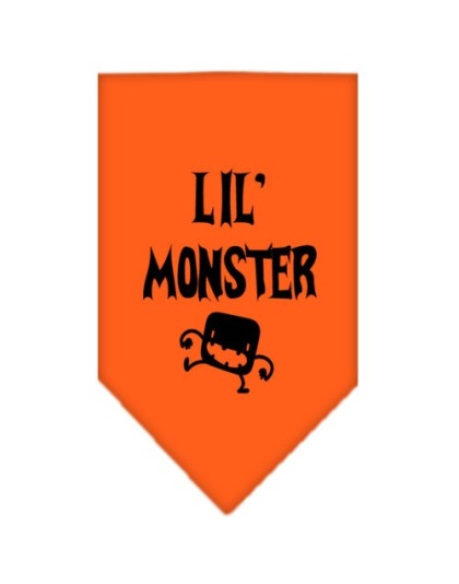 Lil Monster Screen Print Bandana Orange Large