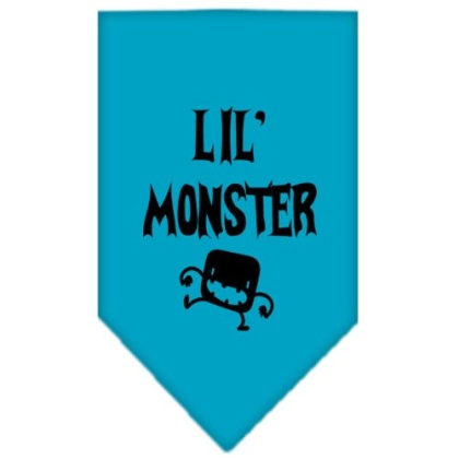 Lil Monster Screen Print Bandana Turquoise Large