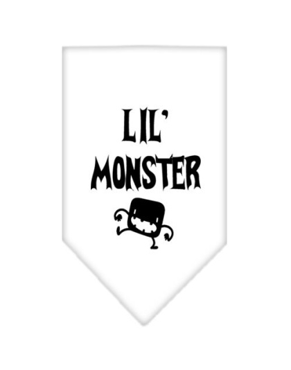 Lil Monster Screen Print Bandana White Large