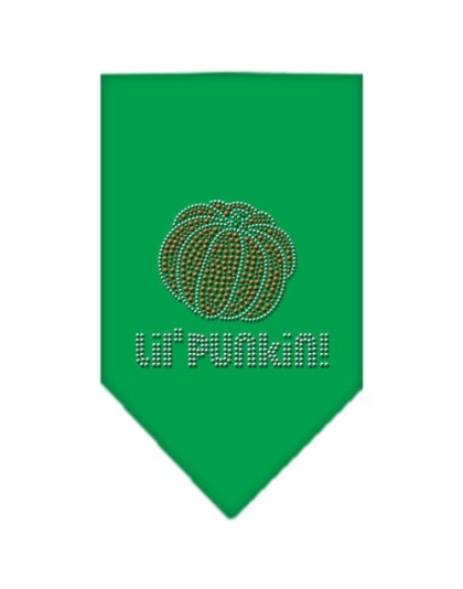 Lil Punkin Rhinestone Bandana Emerald Green Large