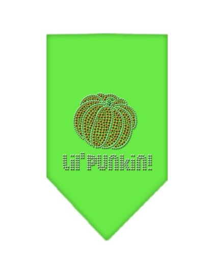 Lil Punkin Rhinestone Bandana Lime Green Large