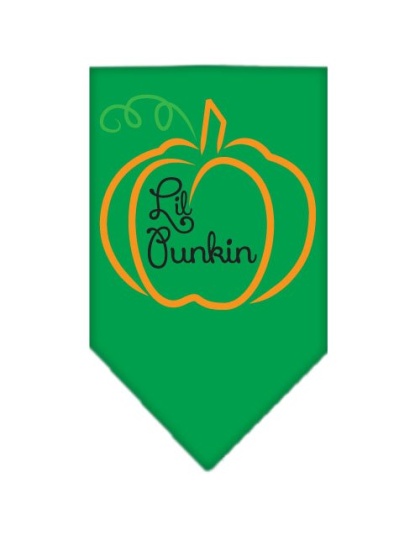 Lil Punkin Screen Print Bandana Emerald Green Large