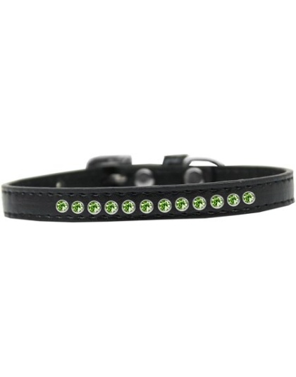 Lime Green Crystal Size 10 Black Puppy Collar