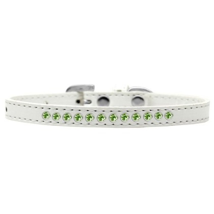 Lime Green Crystal Size 10 White Puppy Collar