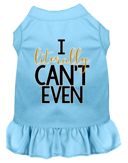 Literally Can't Even Screen Print Dog Dress Baby Blue 4X (22)
