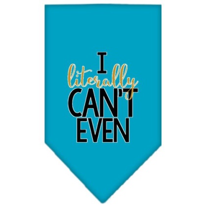 Literally Can't Even Screen Print Pet Bandana Turquoise Large