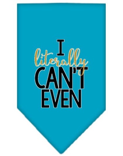 Literally Can't Even Screen Print Pet Bandana Turquoise Large