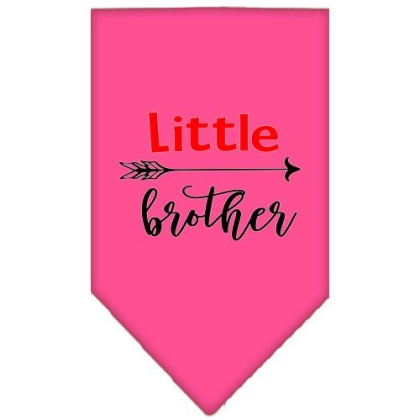 Little Brother Screen Print Bandana Bright Pink Large