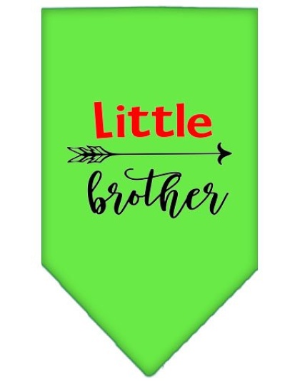 Little Brother Screen Print Bandana Lime Green Large