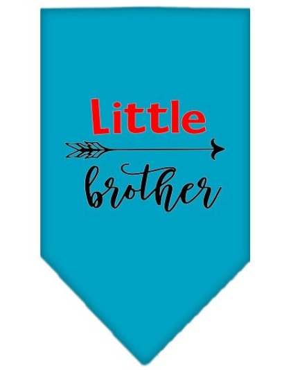 Little Brother Screen Print Bandana Turquoise Large