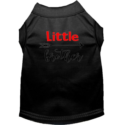 Little Brother Screen Print Dog Shirt Black Lg