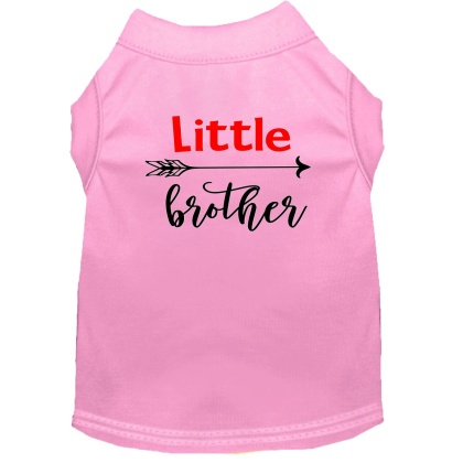 Little Brother Screen Print Dog Shirt Light Pink Lg