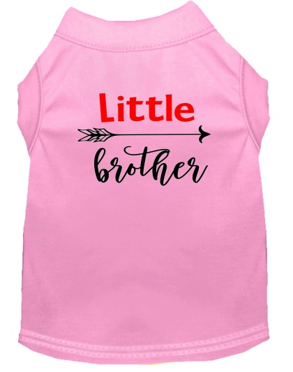 Little Brother Screen Print Dog Shirt Light Pink Lg