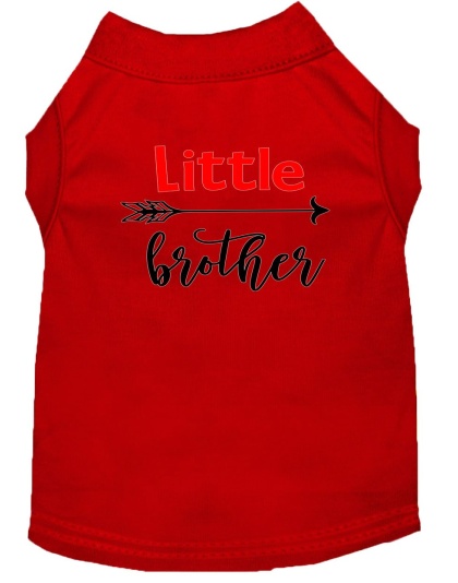 Little Brother Screen Print Dog Shirt Red Lg