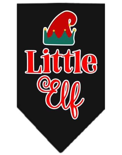 Little Elf Screen Print Bandana Black Large