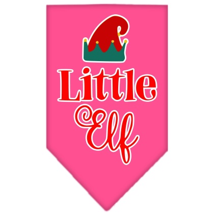 Little Elf Screen Print Bandana Bright Pink Large