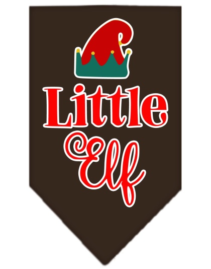 Little Elf Screen Print Bandana Cocoa Large