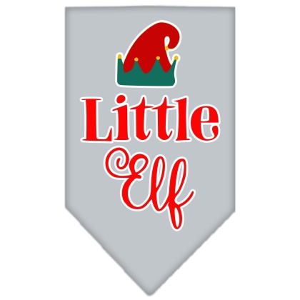 Little Elf Screen Print Bandana Grey Large