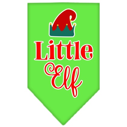 Little Elf Screen Print Bandana Lime Green Large