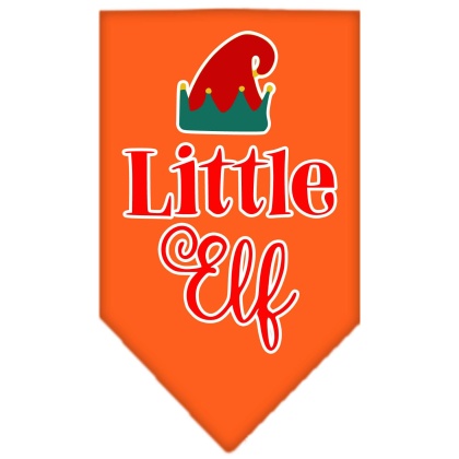 Little Elf Screen Print Bandana Orange Large