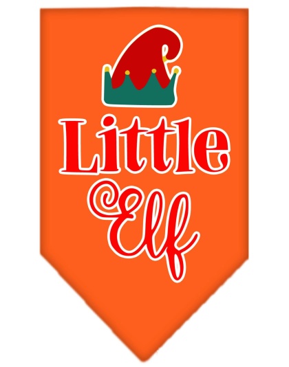 Little Elf Screen Print Bandana Orange Large