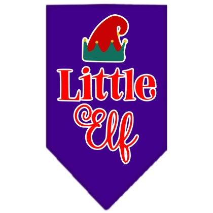 Little Elf Screen Print Bandana Purple Large