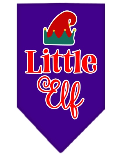 Little Elf Screen Print Bandana Purple Large