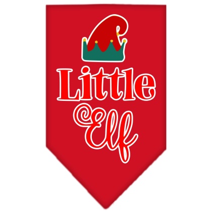 Little Elf Screen Print Bandana Red Large