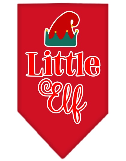 Little Elf Screen Print Bandana Red Large