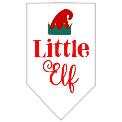 Little Elf Screen Print Bandana White Large