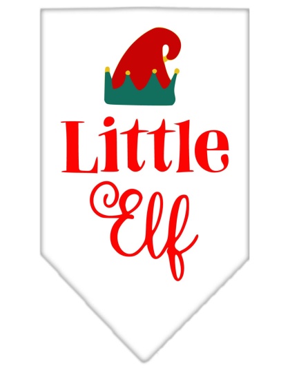 Little Elf Screen Print Bandana White Large