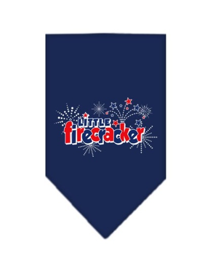 Little Firecracker Screen Print Bandana Navy Blue large