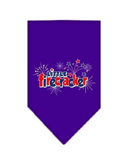 Little Firecracker Screen Print Bandana Purple Large