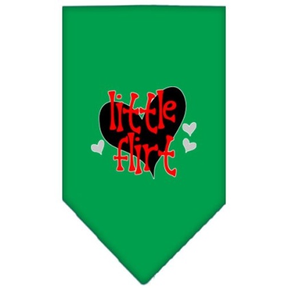 Little Flirt Screen Print Bandana Emerald Green Large