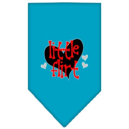 Little Flirt Screen Print Bandana Turquoise Large