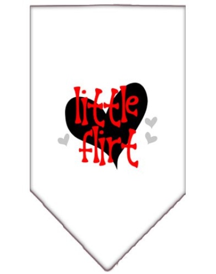 Little Flirt Screen Print Bandana White Large