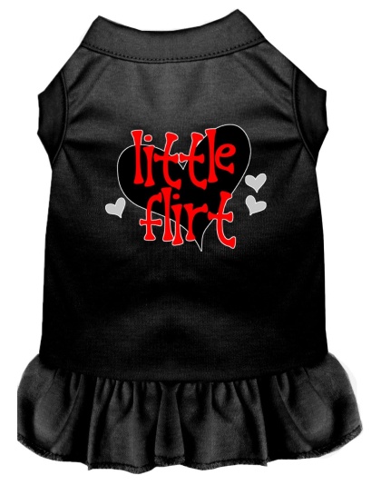 Little Flirt Screen Print Dog Dress Black 4X